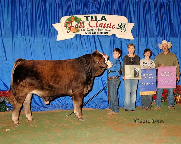 Maternal brother - Champion Simbravieh steer for Braedon Raub.